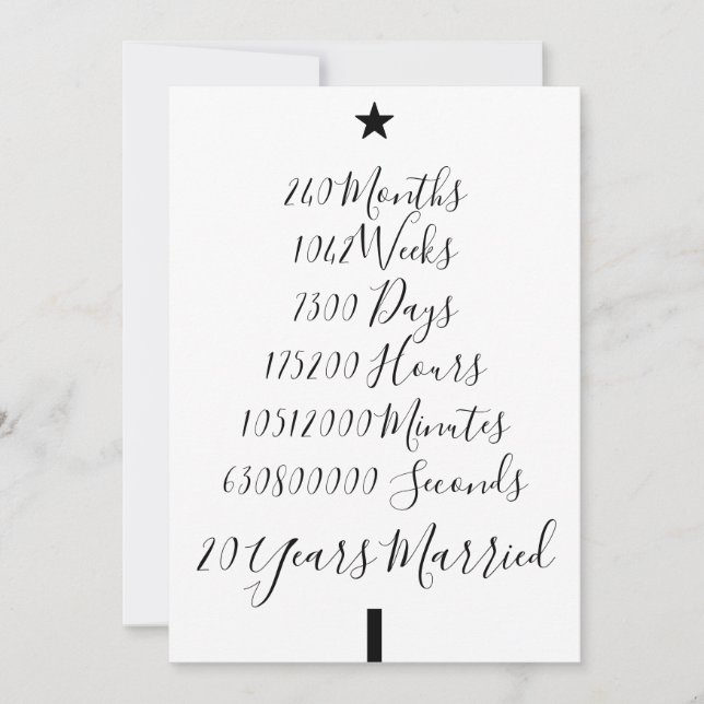 Cartes Pour Fêtes Annuelles Nos vingt ans Noël 20e anniversaire de mariage (Devant)