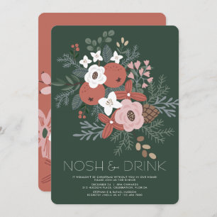 Cartes Pour Fêtes Annuelles Nosh & Drink Noël Foliing Dîner