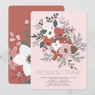 Cartes Pour Fêtes Annuelles Nosh & Drink Noël Foliing Dîner