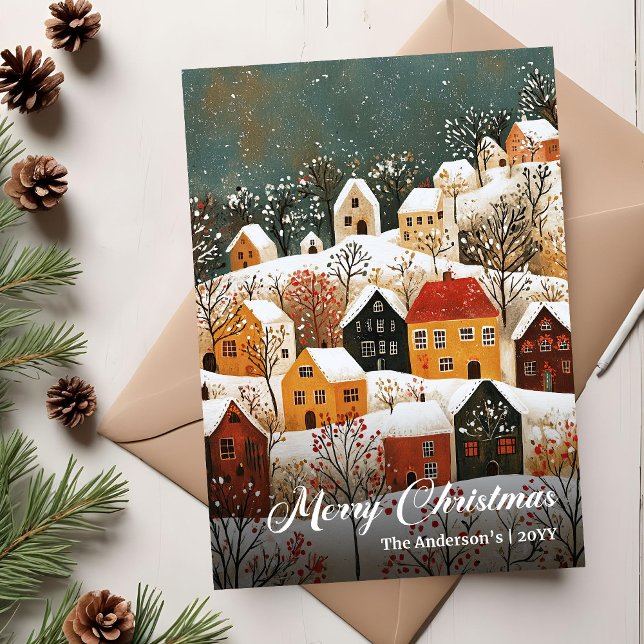 Cartes Pour Fêtes Annuelles Nostalgic Christmas Scene Printable Holiday Card (Nostalgic Christmas Scene Printable Holiday Card)