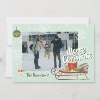 Cartes Pour Fêtes Annuelles Nostalgie hivernale de Noël rétro avec photo