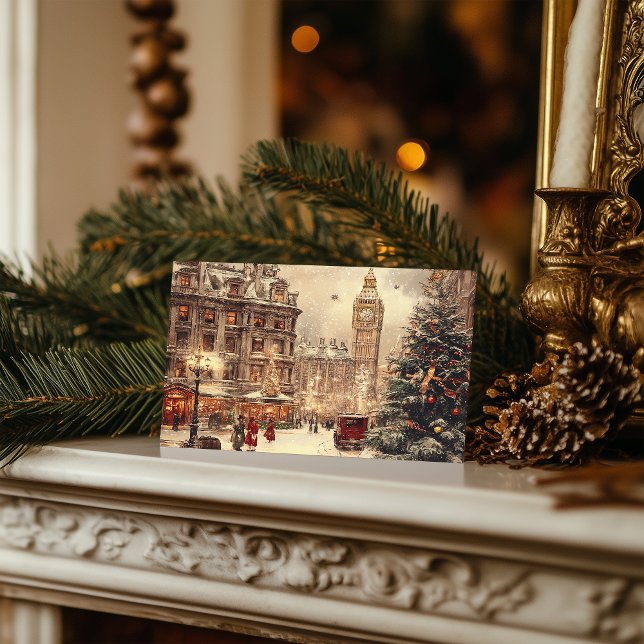 Cartes Pour Fêtes Annuelles Nostalgique de l'hiver à Londres (Créateur téléchargé)