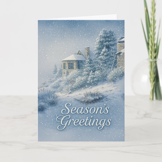 Cartes Pour Fêtes Annuelles Nostalgique North Rim Lodge Paysage hivernal (Devant)