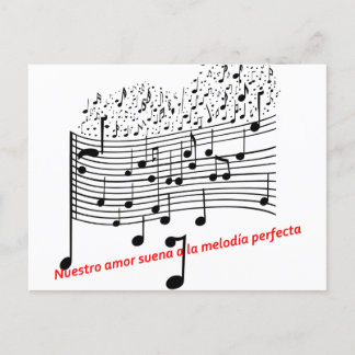 Cartes Pour Fêtes Annuelles Notas de Amor: Ilustración Musical en Acuarela par