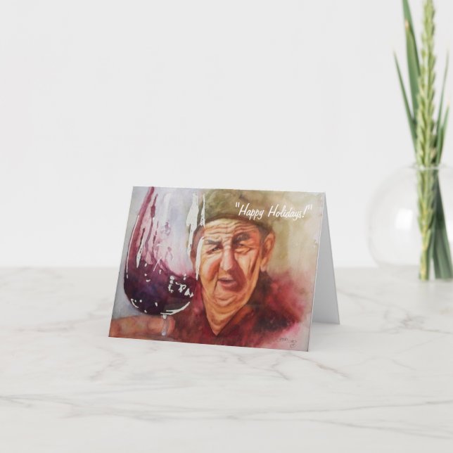 Cartes Pour Fêtes Annuelles Note Card - "Winemaker Papa" (Devant)