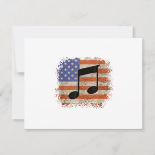 Cartes Pour Fêtes Annuelles Note de musique pour les hommes cadeau drapeau amé