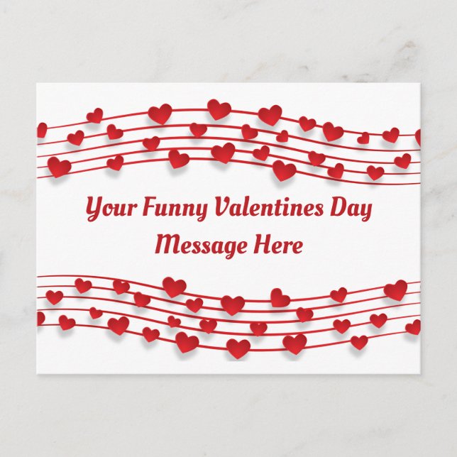 Cartes Pour Fêtes Annuelles Notes de musique de coeurs d'amour Saint Valentin (Devant)