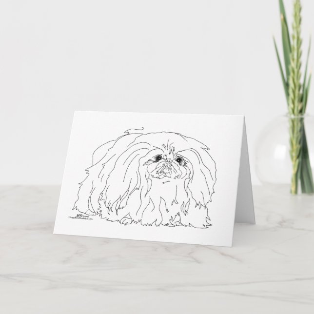Cartes Pour Fêtes Annuelles Notes de Pekingese Dog (Devant)