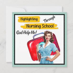 Cartes Pour Fêtes Annuelles Notes de soins infirmiers rétro Pinup_