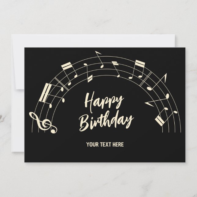 Cartes Pour Fêtes Annuelles Notes musicales bon anniversaire (Devant)