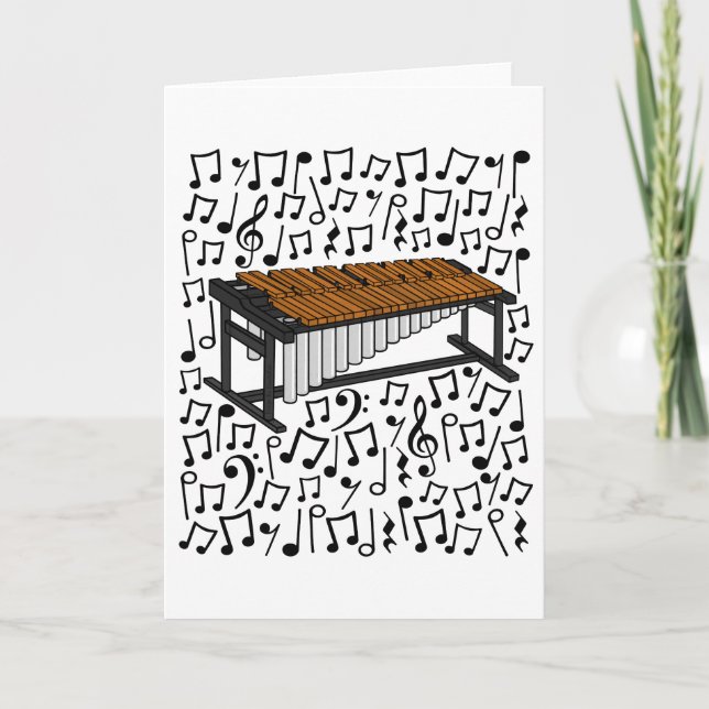 Cartes Pour Fêtes Annuelles Notes musicales de Marimba Musicien percussionnist (Devant)