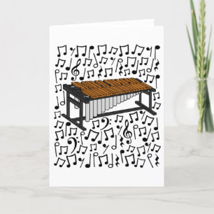 Cartes Pour Fêtes Annuelles Notes musicales de Marimba Musicien percussionnist