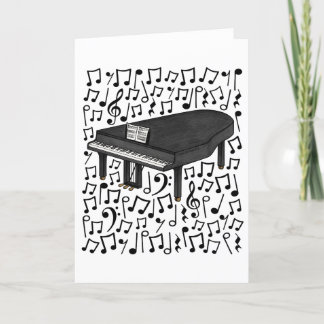 Cartes Pour Fêtes Annuelles Notes musicales du Grand Piano Pianiste musicien