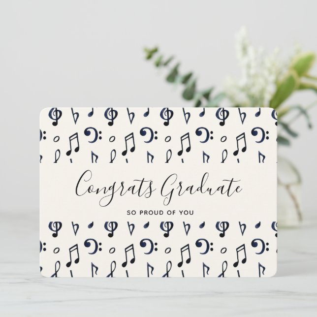 Cartes Pour Fêtes Annuelles Notes musicales mignonnes Diplôme Motif (Debout devant)