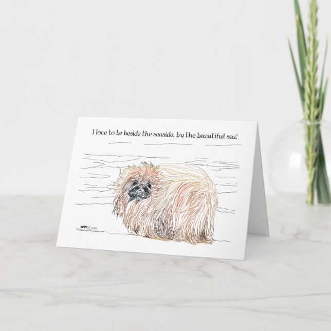 Cartes Pour Fêtes Annuelles Notes sur le chien Pékinois (Devant)