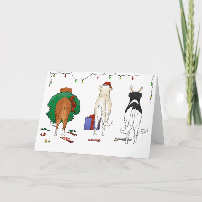 Cartes Pour Fêtes Annuelles Nothin' Butt A Borzoi Christmas (Devant)