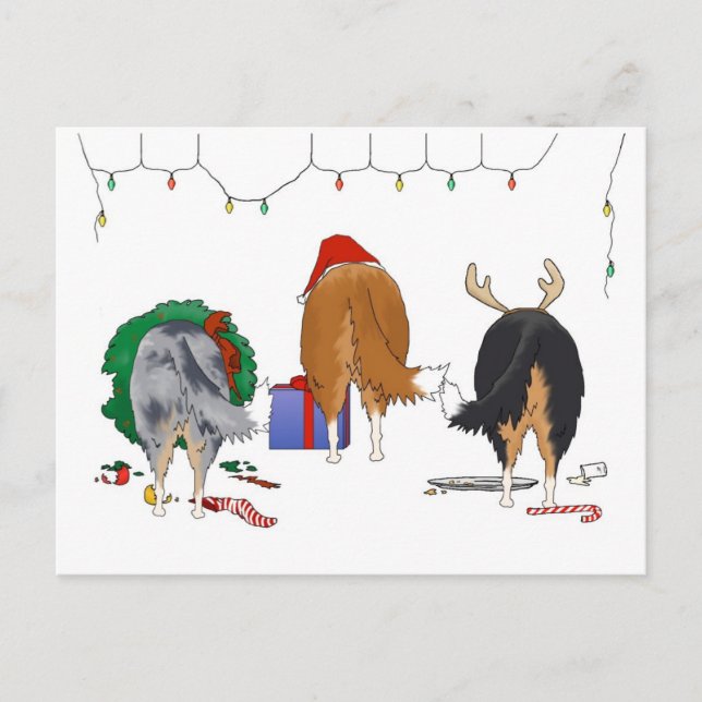 Cartes Pour Fêtes Annuelles Nothin' Butt A Collie Christmas (Devant)