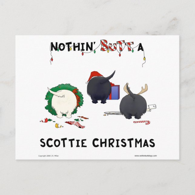 Cartes Pour Fêtes Annuelles Nothin' Butt A Scottie Christmas (Devant)