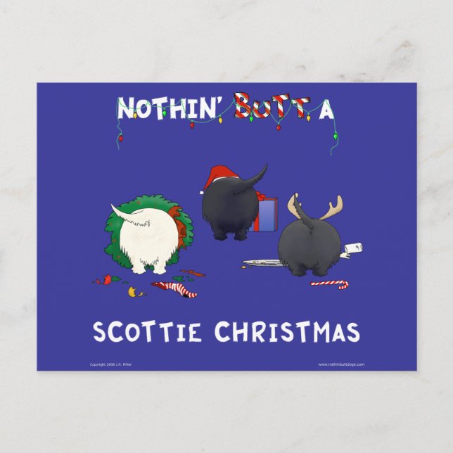 Cartes Pour Fêtes Annuelles Nothin' Butt A Scottie Christmas (Devant)