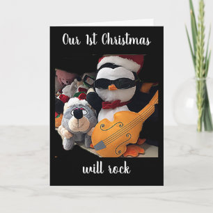 CARTES POUR FÊTES ANNUELLES NOTRE ***1ER NOËL*** SERA LE PENQUIN ROCK-ROCKIN'
