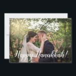 Cartes Pour Fêtes Annuelles Notre 1ère photo Hanoukka<br><div class="desc">Cette carte merveilleuse avec "Happy Hanoukka !" en imprimé blanc sur le devant et les mots, "Notre 1ère Hanoukka si pleine d'amour, de bonheur et de joie, envoyée d'en haut ! Vous envoyez des voeux de santé et de paix, d'amour et de bénédictions qui ne cessent jamais! Light & Love...</div>