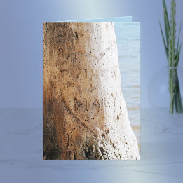 Cartes Pour Fêtes Annuelles Notre amour gravé sur un arbre