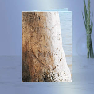 Cartes Pour Fêtes Annuelles Notre amour gravé sur un arbre