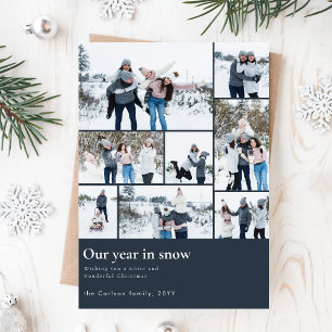 Cartes Pour Fêtes Annuelles Notre année en neige amusante Famille de Noël Phot