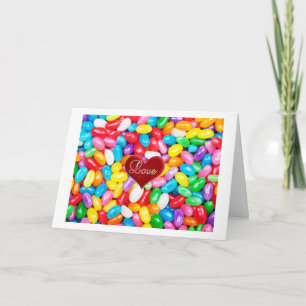 CARTES POUR FÊTES ANNUELLES NOTRE ANNIVERSAIRE "JE T'AIME" PLUS QUE JELLY BEAN