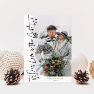 Cartes Pour Fêtes Annuelles Notre cadeau d'amour Noël photo nouvellement marié