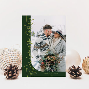 Cartes Pour Fêtes Annuelles Notre cadeau d'amour Noël photo verte nouvellement