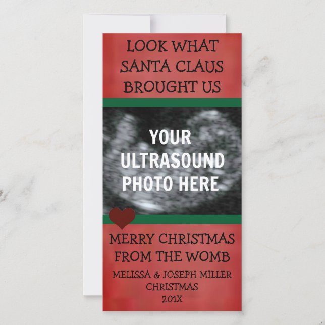 Cartes Pour Fêtes Annuelles Notre cadeau de Noël Ultrasound photo (Devant)