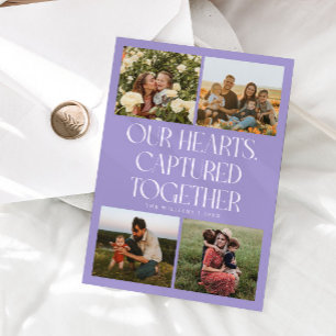 Cartes Pour Fêtes Annuelles Notre cœur lilas multi photo Saint-Valentin 