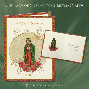 Cartes Pour Fêtes Annuelles Notre-Dame de Guadalupe Christmas Poinsettia 