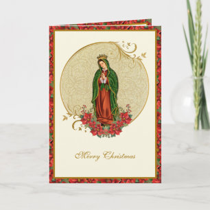 Cartes Pour Fêtes Annuelles Notre-Dame de Guadalupe Noël Poinsettia