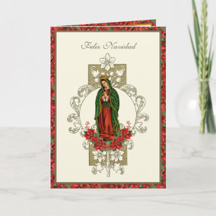 Cartes Pour Fêtes Annuelles Notre-Dame de Guadalupe Noël Pointsettia