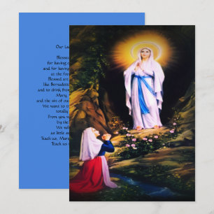 Cartes Pour Fêtes Annuelles Notre-Dame de Lourdes avec prière