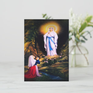 Cartes Pour Fêtes Annuelles Notre-Dame de Lourdes avec prière