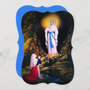 Cartes Pour Fêtes Annuelles Notre-Dame de Lourdes avec prière