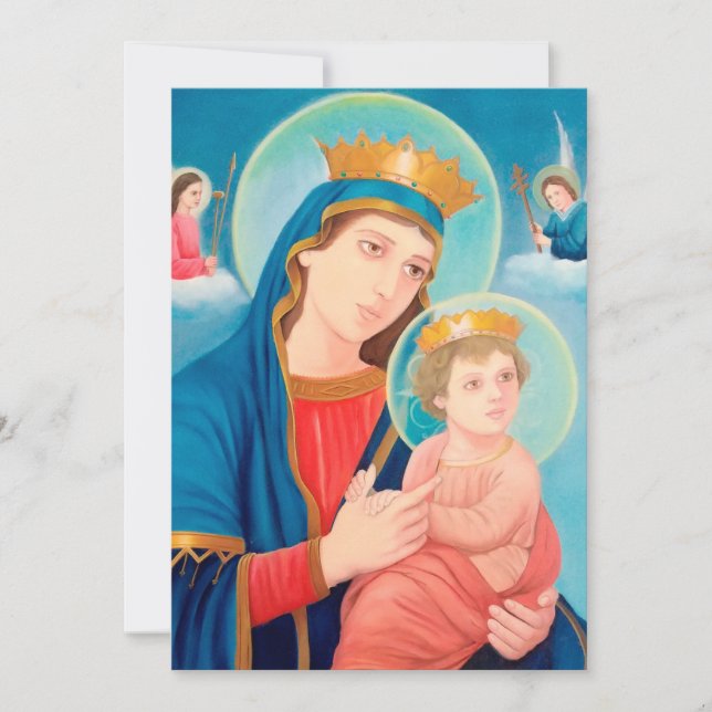 Cartes Pour Fêtes Annuelles Notre-Dame de Perpétuel aide catholique (Devant)