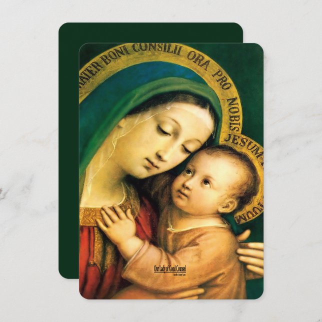 Cartes Pour Fêtes Annuelles Notre-Dame du Bon Conseil avec prière (Devant / Derrière)