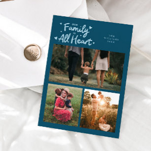 Cartes Pour Fêtes Annuelles Notre famille est tout cœur Photo de la Saint-Vale