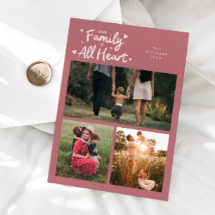 Cartes Pour Fêtes Annuelles Notre famille est tout cœur Photo de la Saint-Vale