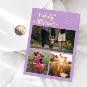Cartes Pour Fêtes Annuelles Notre famille est tout cœur Wisteria Photo de la S