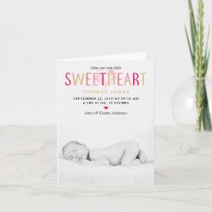 Cartes Pour Fêtes Annuelles Notre petite chérie Photo Annonce de naissance