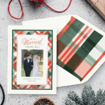 Notre premier Noël de mariage Plaid Photo de maria