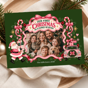 Cartes Pour Fêtes Annuelles Notre premier Noël en tant que famille de sept per
