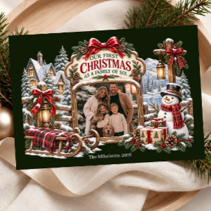 Cartes Pour Fêtes Annuelles Notre premier Noël en tant que famille de six pers
