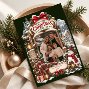 Cartes Pour Fêtes Annuelles Notre premier Noël en tant que famille de six Phot