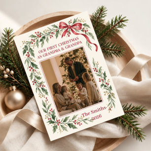 Cartes Pour Fêtes Annuelles Notre premier Noël en tant que grand-mère et grand